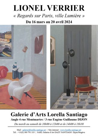 Gallerie d’Arts Lorella Santiago
Lionel VERRIER « Regards sur Paris, ville lumière »
EXPOSITION-VENTE  HUILES SUR TOILE