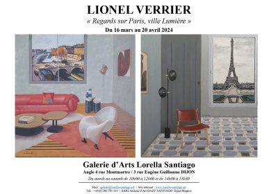 Gallerie d’Arts Lorella Santiago
Lionel VERRIER « Regards sur Paris, ville lumière »
EXPOSITION-VENTE  HUILES SUR TOILE - 0